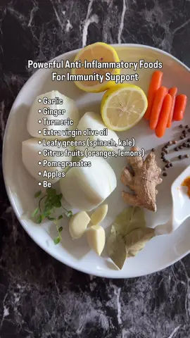 Mediterranean DIet Anti-Inflammatory Foods list: Support your wellness and immunity this fall naturally 🍂 These powerful anti-inflammatory foods are packed with nutrients that help your body stay strong: Garlic & Onions → natural antimicrobials that protect against seasonal colds Ginger & Turmeric → calming spices that fight inflammation Leafy Greens → rich in vitamins A & C to support immune defense Citrus & Pomegranates → loaded with antioxidants and vitamin C for repair and protection Berries → polyphenols that fight oxidative stress Walnuts & Pumpkin Seeds → healthy fats and zinc to support immune cells Fatty Fish → omega-3s that reduce inflammation and keep your cells resilient 💡 How to use this list: 🌿 Add these ingredients into salads, soups, teas, and grain bowls 🌿 Mix them into snacks like yogurt, smoothies, or trail mix 🌿 Use herbs and spices to naturally boost flavor and your body’s defenses Save this post for your next grocery run and start adding these immunity-supporting foods to your fall meals. Need more support on your healthy eating journey? Save this post and follow for more Mediterranean Diet resources and expert advice. #creatorsearchinsights #MediterraneanDiet #antiinflammatory #dietitianapproved #immunesupport 