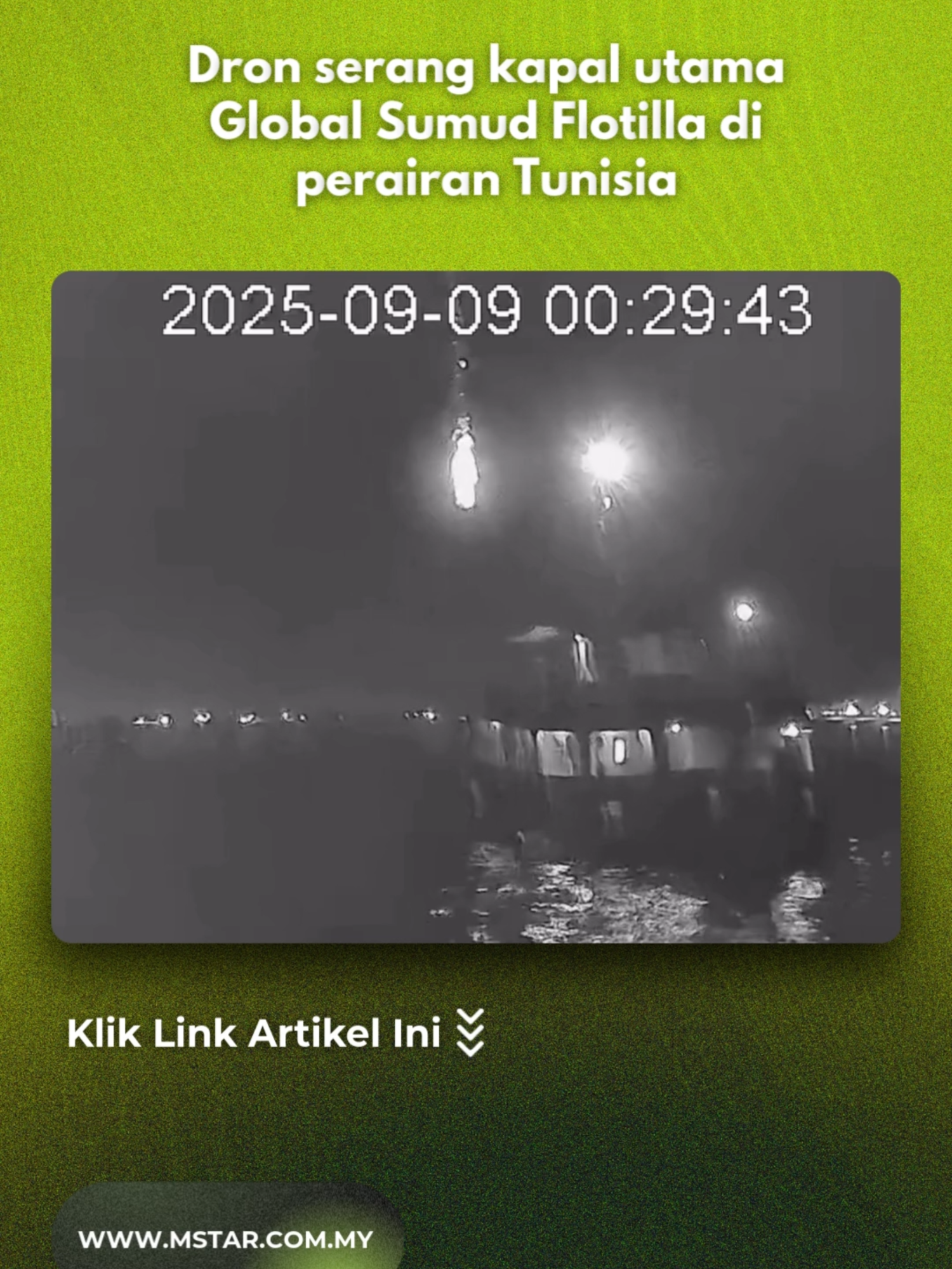 Dron serang kapal utama Global Sumud Flotilla di perairan Tunisia #beritaditiktok #fyp #sembangentertainment #viral #globalsummudflotilla