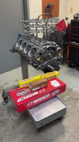 Assembling 1200 HP 331 Stroker Small block ford 30 PSI of boost for my 95 Mustang 🫡 #engine #fyp #ford #dragracing #enginebuilder