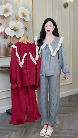 Sammy Bộ Mặc Nhà Cổ Sen Ren vạt nhọn #champhanreview #pijama 