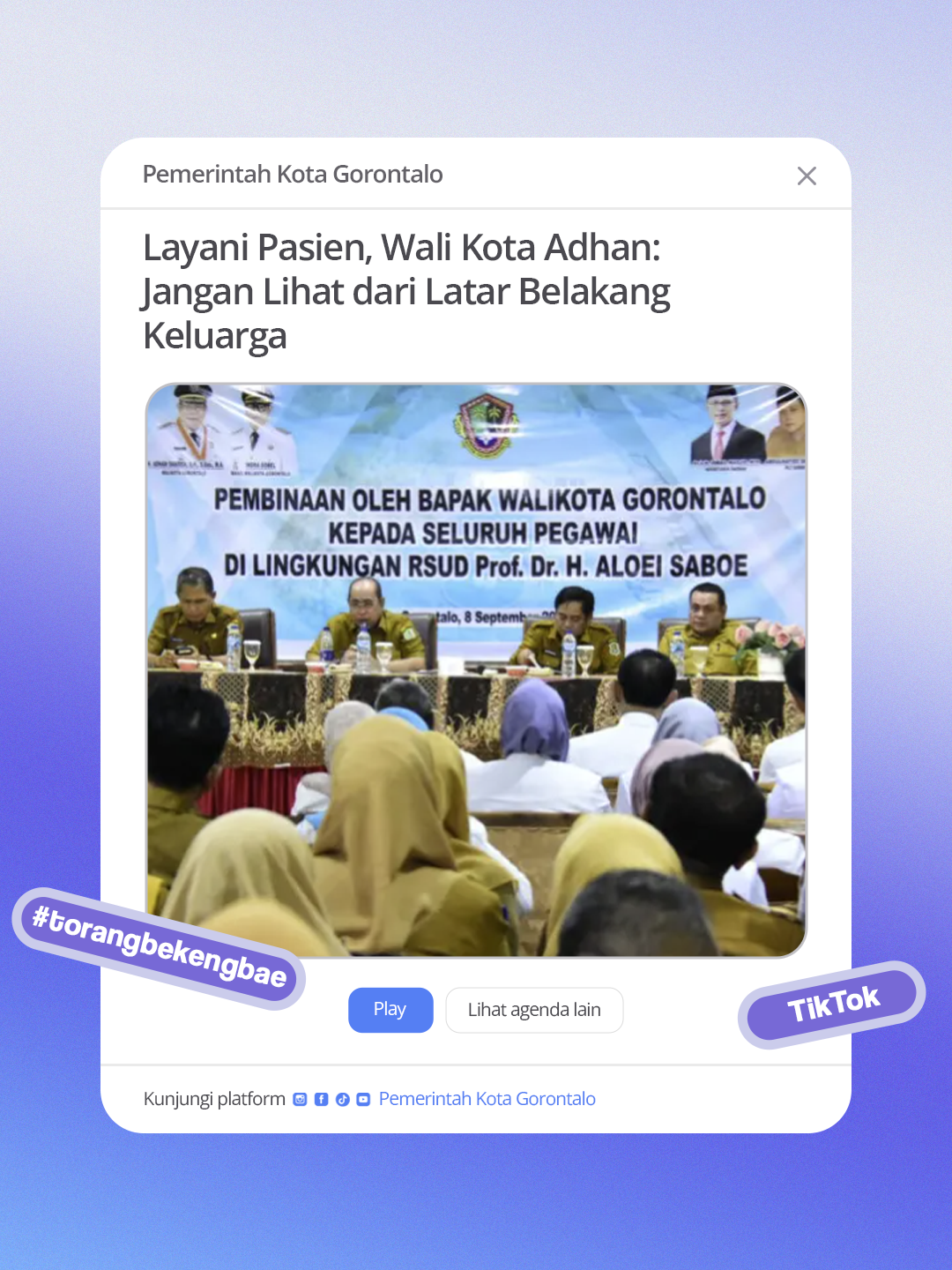 Layani Pasien, Wali Kota Adhan: Jangan Lihat dari Latar Belakang Keluarga #pemerintahkotagorontalo #diskominfokotagorontalo #torangbekengbae #walikotagorontalo #adhandambea
