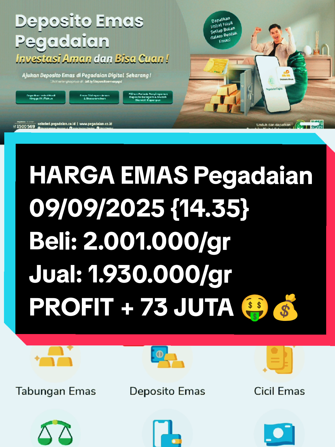 masyaallah tabarakallah 😇 investasi emas logam mulia untuk jangka panjang, harga semakin menyala setiap tahun #CapCut #finance #emasantam #fyppppppppppppppppppppppp #fyp 