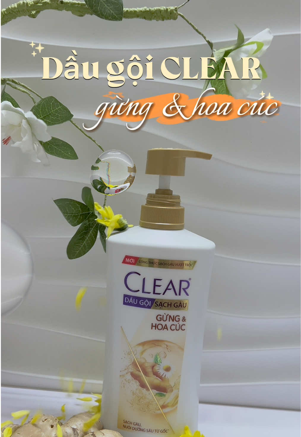Ê mấy bà thử dùng cho tui dầu gội Clear gừng hoa cúc này đi, nó mượt mà nó đỡ gàu hẳn lun #clear #cleargunghoacuc #daugoithaoduoc #daugoithiennhien #hoptaccungunilever 