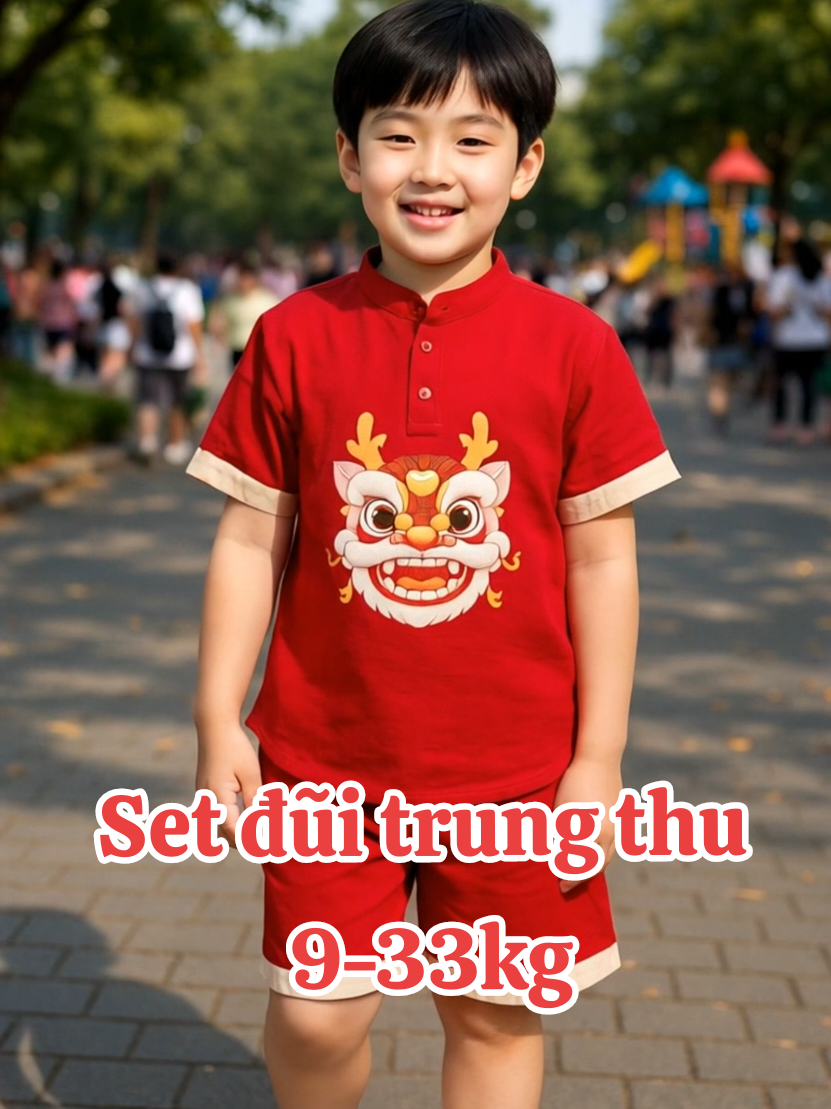 Set đồ đầu lân siêu đáng yêu cho bé trai chất liệu mềm mại thoải mái  #thoitrangbetraicaocap#thoaimai#nangdongtretrung 
