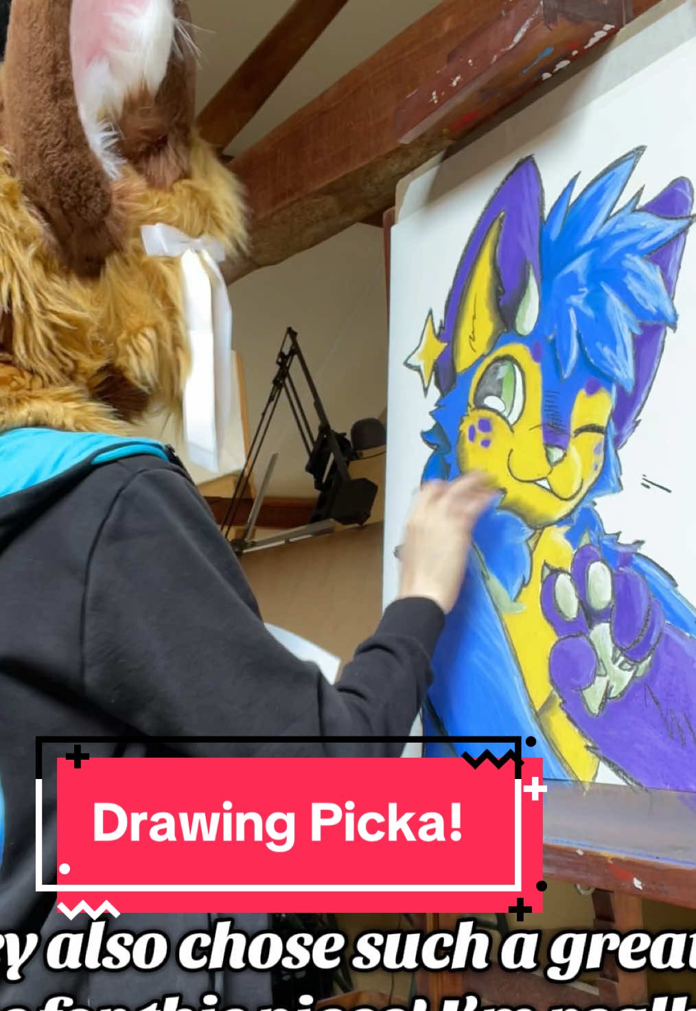 Today I drew Picka a portrait! How do you think I did? ✨ #furry #fyp #kemono #fursuit #art 