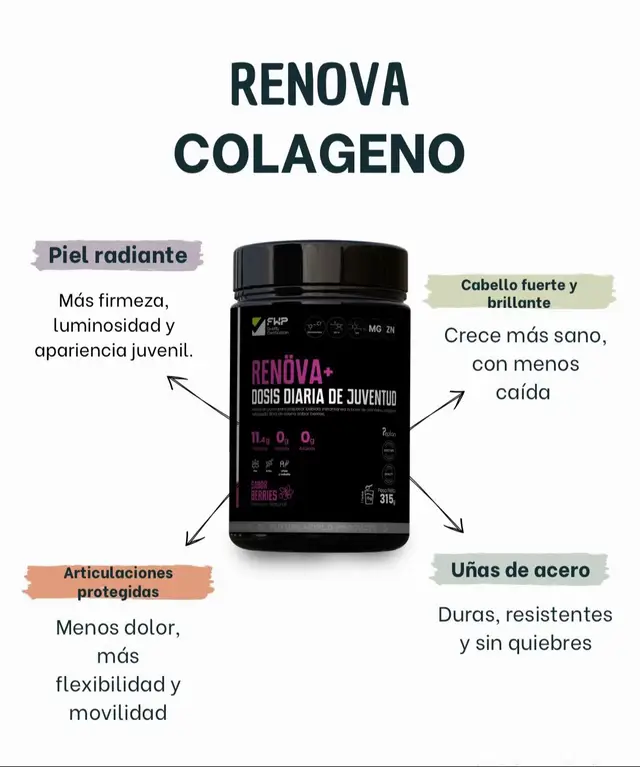 Descubre los beneficios del nuevo Colágeno Renova: firmeza, brillo y salud desde adentro. Ideal para quienes buscan verse y sentirse radiantes✨ #colagenorenova #colageno #elmejorcolageno #colagenonatural #colagenosinazucar 