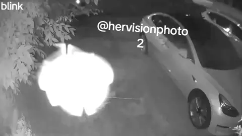 Something weird by my camera  No filters, real.  Caught on my security cameras at 12:06 am. No one was outside.  #TRACYROMANOW  #HerVision  #paranormal  #ghost #fyp