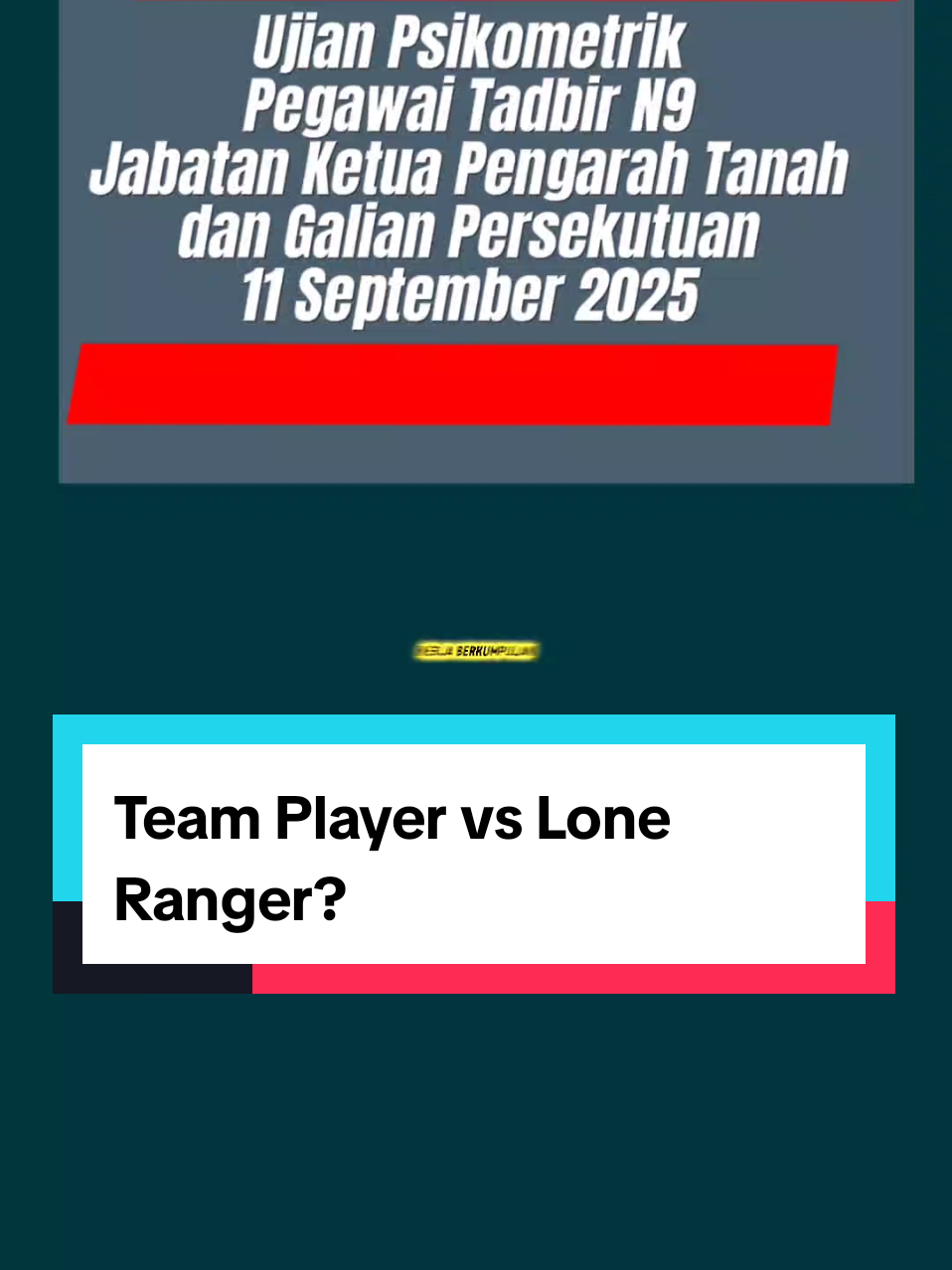 Anda jenis team player ke lone ranger? #ujianpsikometrik #pegawaitadbirn9 #pegawaitadbir 