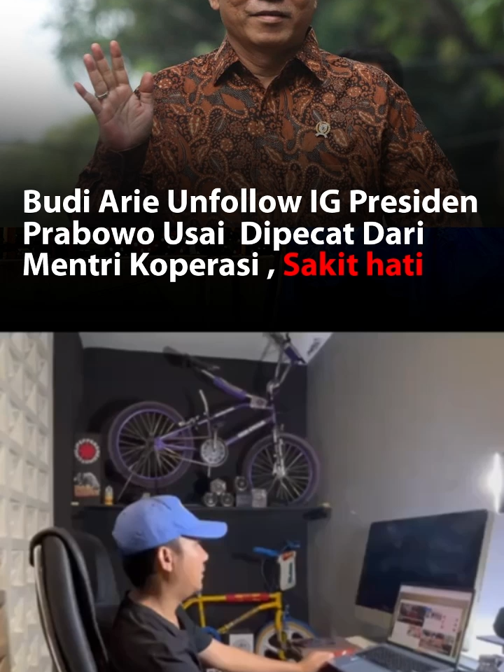 Sakit Tapi TIdak Berdarah ,,,, Ketua Umum Projo dan loyalis Jokowi, Budi Arie Setiadi, sempat meng-unfollow akun Instagram Presiden Prabowo Subianto setelah dicopot dari jabatan Menteri Koperasi.  Aksi ini memicu riuh warganet yang menilai Budi “ngambek”. Tak lama kemudian, akun Prabowo kembali diikuti Budi. Doi menyampaikan terima kasih atas kesempatan dan kerja sama di Kementerian Koperasi. Jiakh, lucu banget dah ini🤣🤣🤣 #indonesia #fujifyp #beritaindonesia #PRABOWO #gibranrakabuming #fypシ゚ #reshuffle #BudiArie