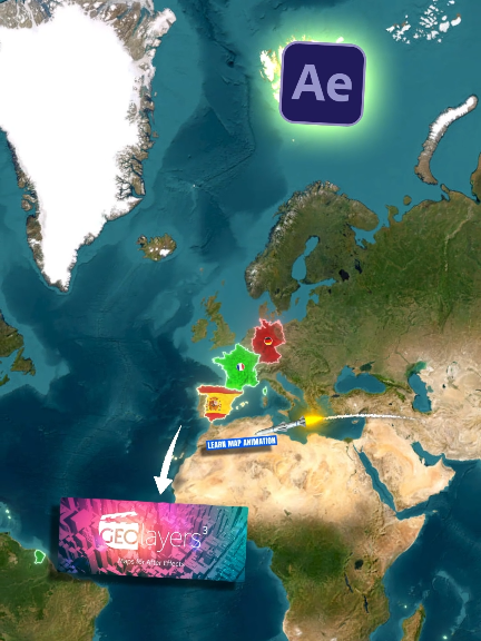 Do you want to learn map animation?  Course release date: October 1, 2025 #map #learn #aftereffects #geography #maps 