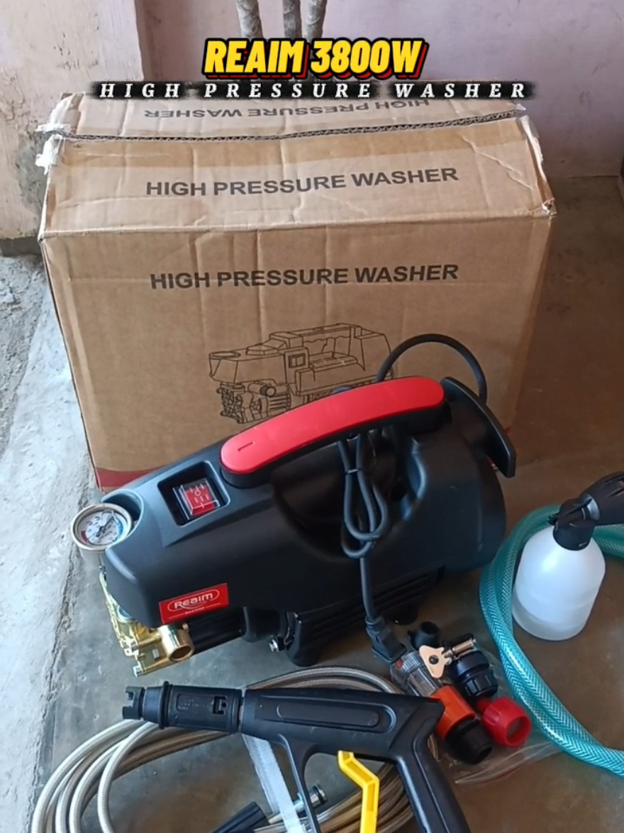 Reaim 3800W High Pressure Washer 8000KPa Portable Pressure washer. Heavy Duty Multi-Purpose washer with Adjustable Spray gun, Perfect For Motorwash, Carwash, Detailing🔥. #reaim #highpressurewasher #pressurewashing #pressure #foryou 
