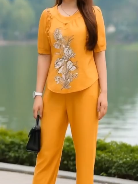 Set bộ lụa xước hoạ tiết quần #dieplanthu #thoitrang #xuhuong #fyp #viral #dobomacnha #dobo
