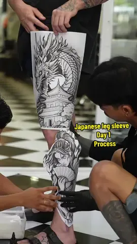 Japanese full leg sleeve in process session 📍ink_kinggfoom_studio Shop is located in Phuket Thailand, 🇹🇭 📍 Dm us in instagram for appointment and inquiries  #in#inkkingdomtattooy#fypa#tattooa#tattoodesigna#tattooideas
