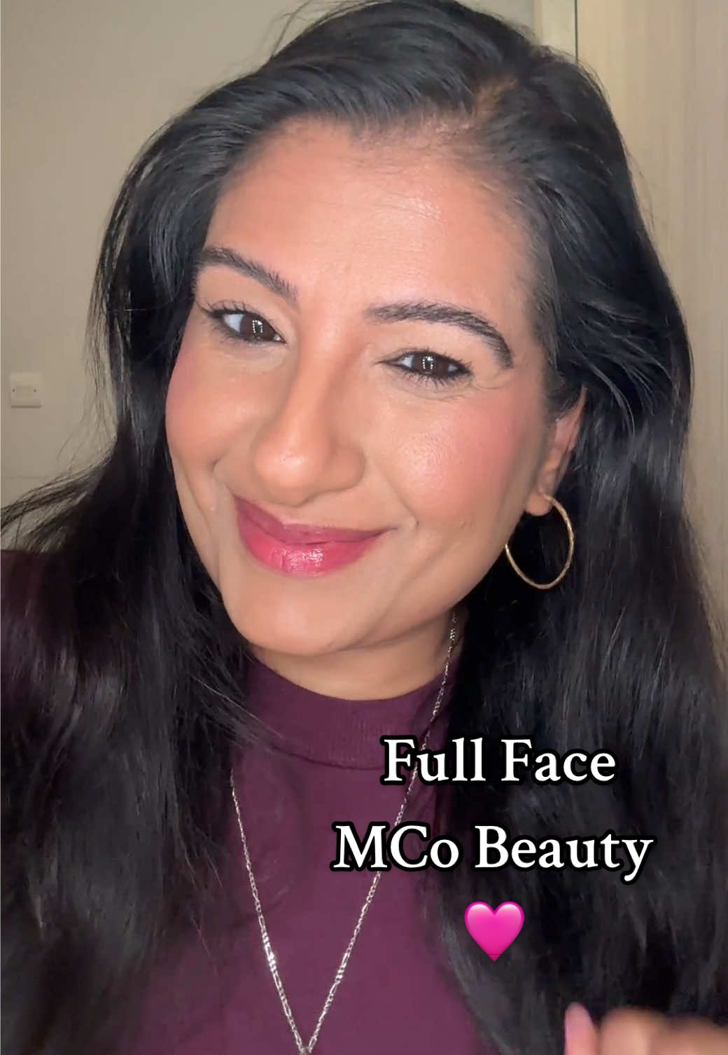 Full face of @MCoBeauty UK  make up.  The No3 spray lasts all day on me.  I’m loving this brand for the quality & affordability 🩷🩷 @MCoBeauty 🩷 #mcobeauty #affordablemakeup #southasianbeauty #nillybeautyover40 #fyp