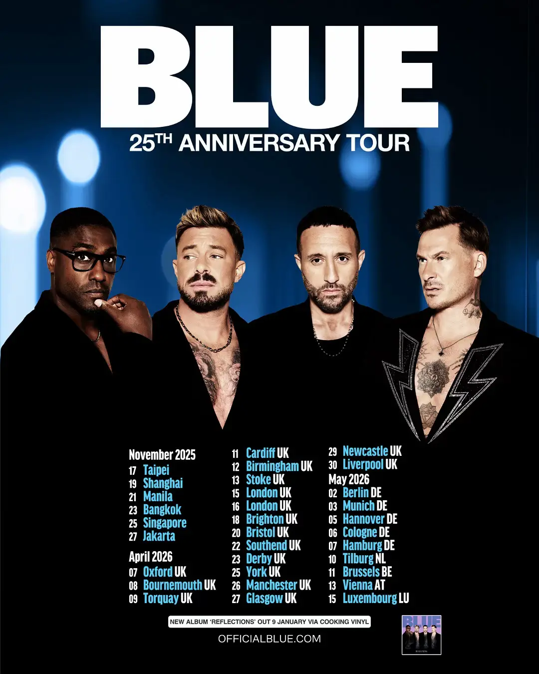 To avoid disappointment, you can still access pre-sale tickets by pre-ordering our new album ‘Reflections’ via blue.tmstor.es (link in bio) 💙 Will we be seeing you in April or May 2026?
