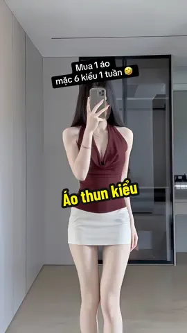 Áo thun kiểu, mặc được nhiều kiểu. Phối đồ nào xũng xinh lung linh nha chị em #outfit #myoutfit #aoxinh #phoidoxinh #