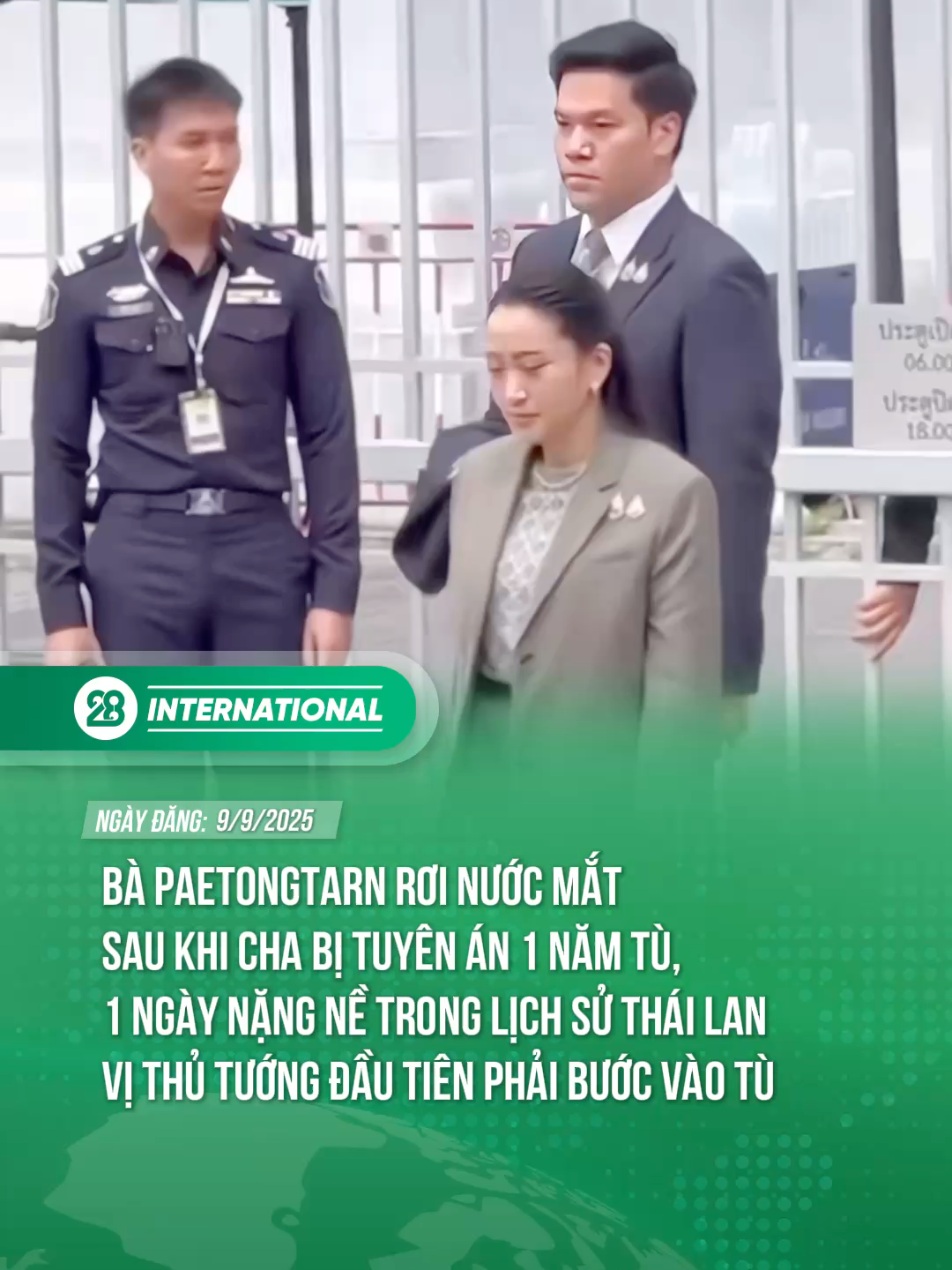 bà Paetongtarn rơi nước mắt sau khi cha bị tuyên án 1 năm tù, 1 ngày nặng nề trong lịch sử Thái lan - vị thủ tướng đầu tiên phải bước vào tù #theanh28news #TikTokNews #trending #thailand #Paetongtarn