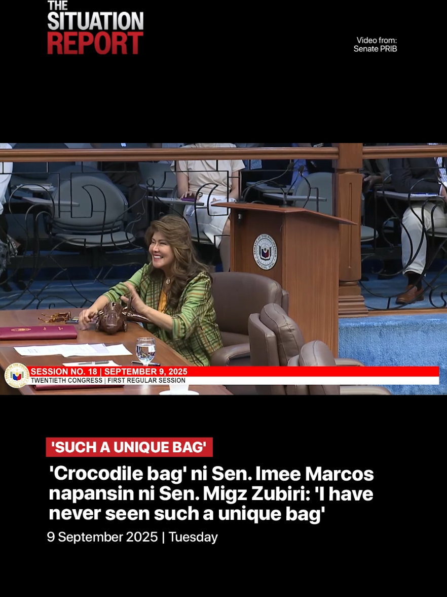 'Crocodile bag' ni Sen. Imee Marcos napansin ni Sen. Migz Zubiri: 'I have never seen such a unique bag' #TheSituationReport 