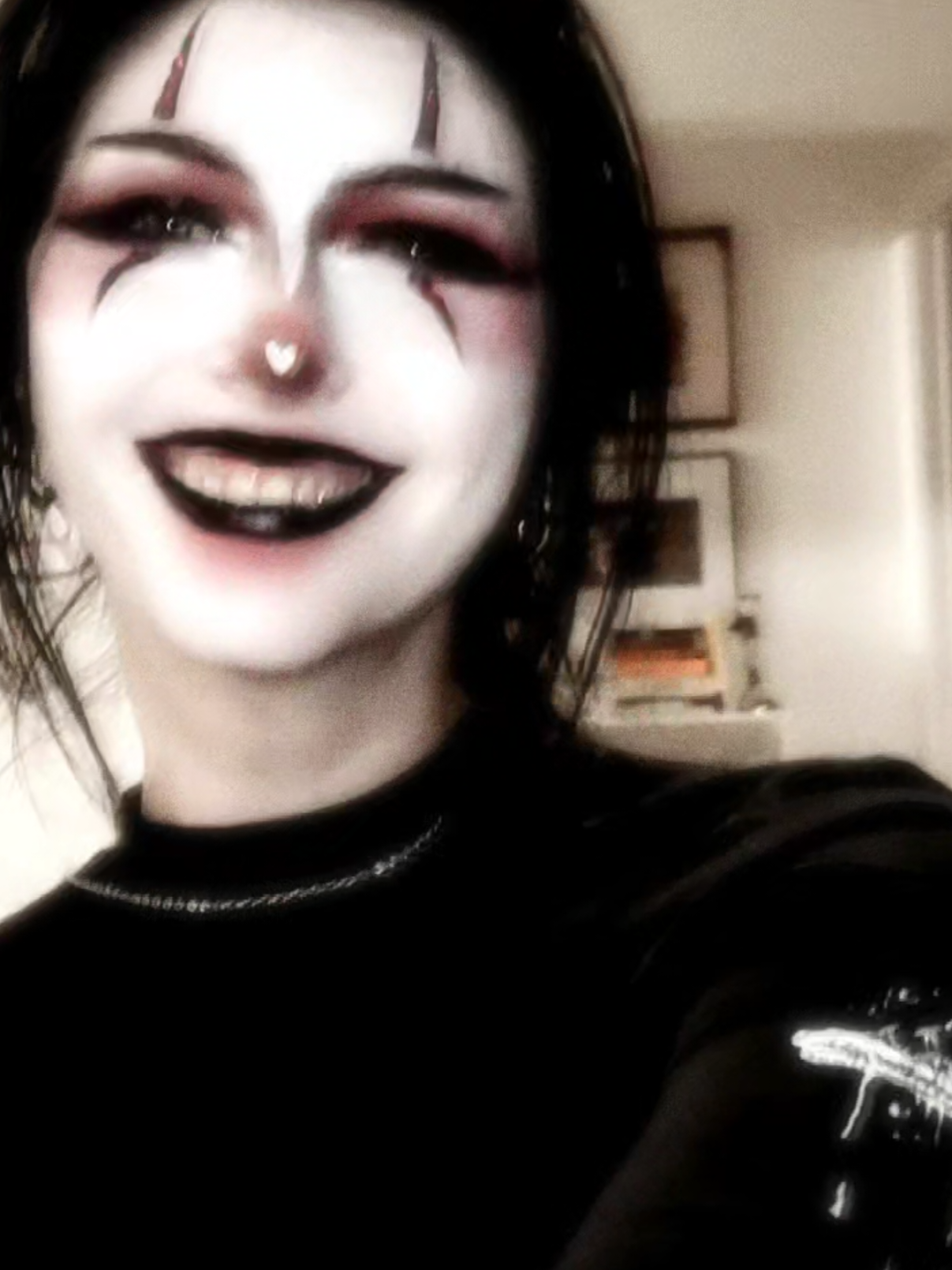 I love being a clown okay? ft my fav victorian ghost @Elizabeth Rose #clown #goth #makeup 