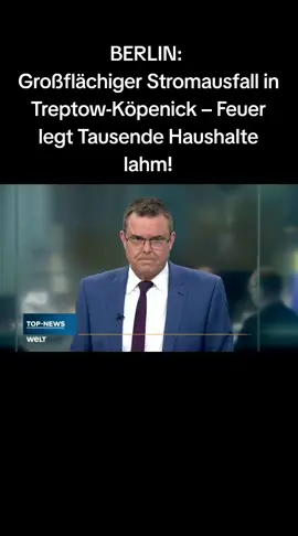 Ein großflächiger Stromausfall im Berliner Bezirk Treptow-Köpenick legt derzeit Teile des öffentlichen Lebens lahm. Rund 50.000 Haushalte und Gewerbe sind betroffen. Ampelausfälle sorgen für Verkehrsprobleme, auch der Tramverkehr ist teilweise unterbrochen. Ursache soll ein Feuer an zwei Strommasten in Berlin-Johannisthal sein – die Brandursache ist bislang unklar. #Berlin #stromausfall #deutschland #fyp #NACHRICHTEN 