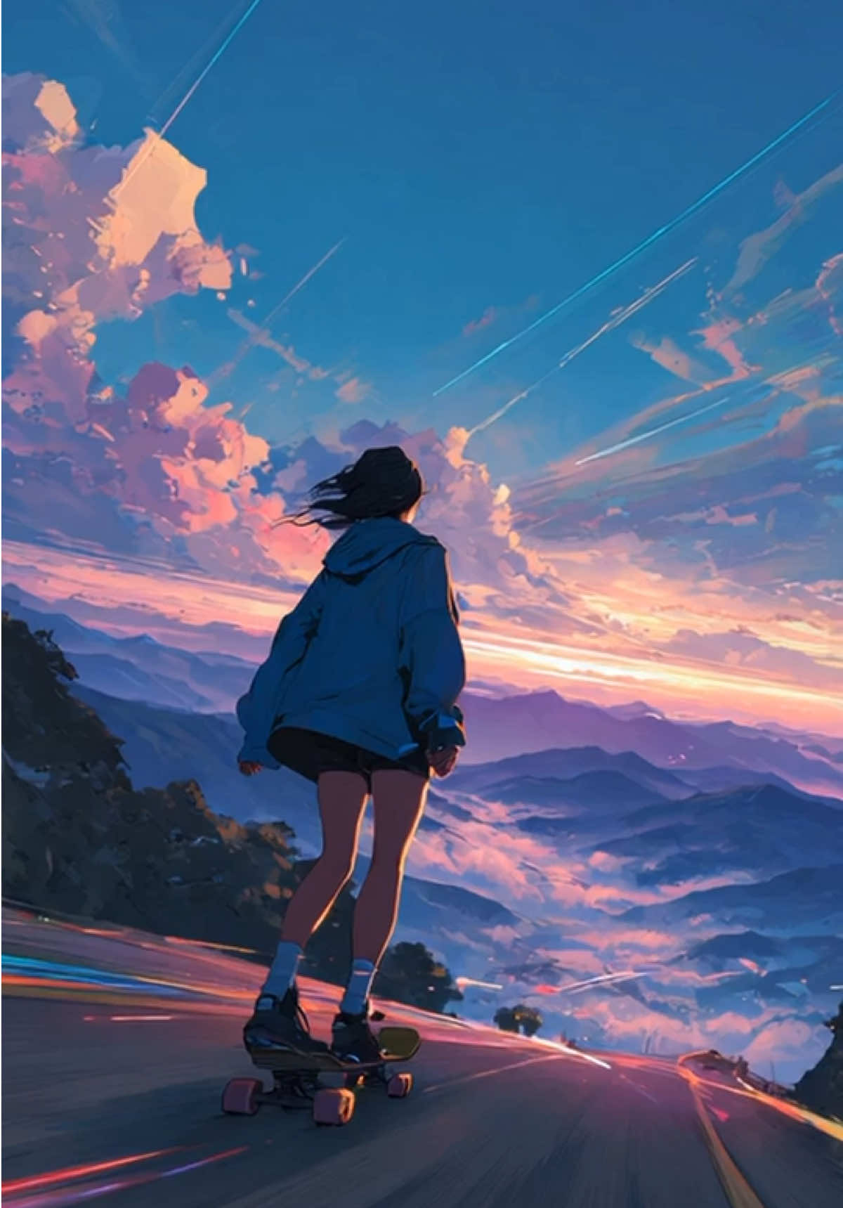 雲海🛹 #雲海 #anime #スケボー #朝 #AIが見る夢 