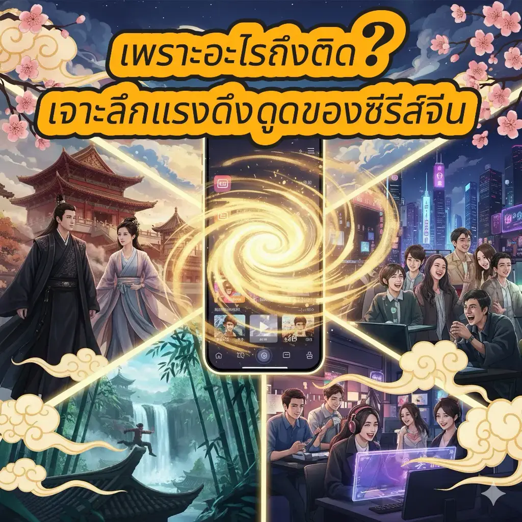 หลายคนคงเคยมีประสบการณ์ตั้งใจว่าจะดูซีรีส์แค่ตอนเดียวแก้เบื่อ แต่พอกดปุ่ม Play ไปเท่านั้นแหละ... รู้ตัวอีกทีก็สว่างคาตา ปรากฏการณ์นี้คือสิ่งที่หลายคนกำลังเผชิญเมื่อก้าวขาเข้ามาในโลกของซีรีส์จีน ทุกวันนี้ปฏิเสธไม่ได้เลยว่าซีรีส์จีนกลายเป็นกระแสหลักที่ตีตลาดไปทั่วโลก แล้วอะไรล่ะที่ทำให้มันน่าสนใจและ 