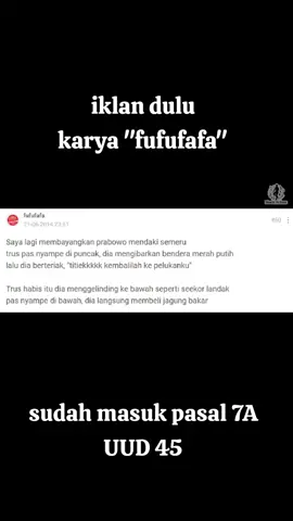 fufufafa punya karya. dear #prabowo #fufufafa 