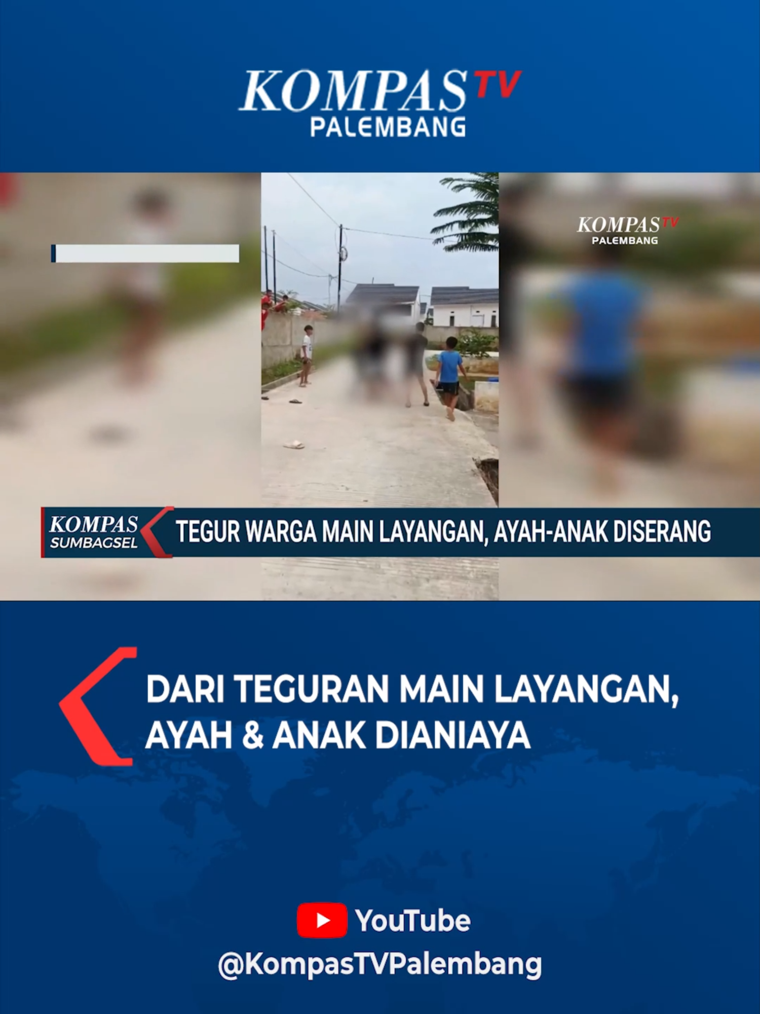Ayah-Anak di Palembang Dibacok Usai Tegur Warga Main Layangan #palembang #penganiayaan #ayahanak