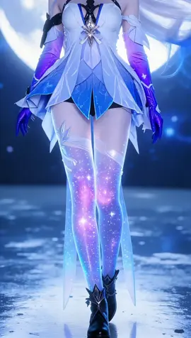 The galaxy is her attire. #Skirk #GenshinImpact #animegoddess 
