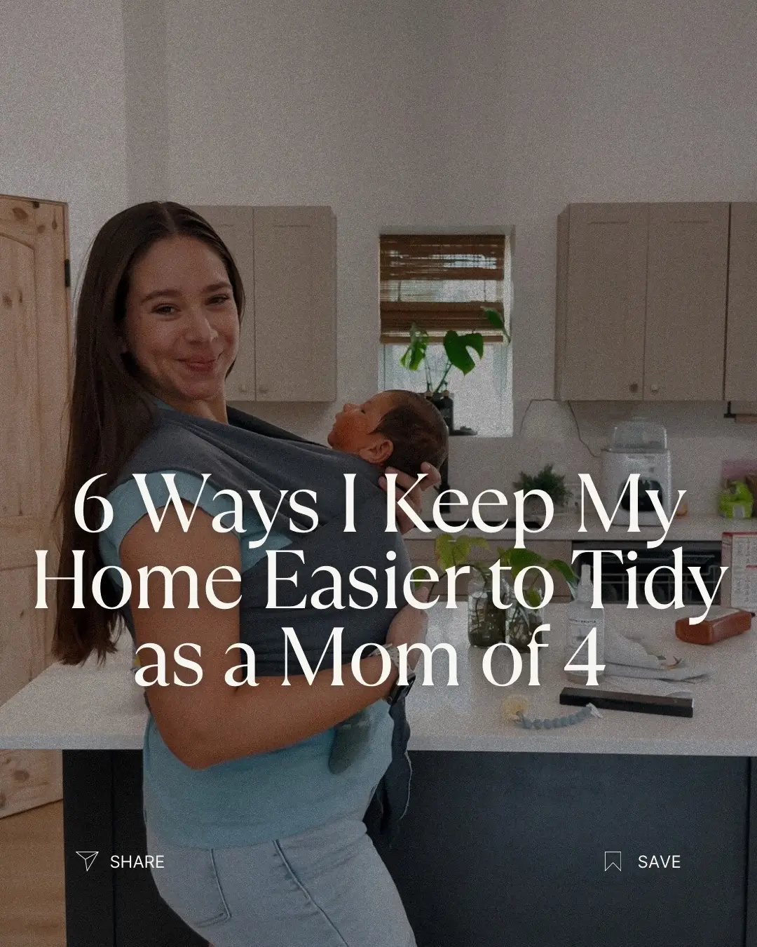 6 ways I keep my home easier to tidy as a pilot’s wife + stay at home mom of 4 🫶 I can’t say it’s perfect, life with kids is beautifully busy and messy.  But I do believe there are small things we can do to lessen the chaos and make the day-to-day a little lighter. I’ve decluttered over half our stuff, built simple rhythms, and leaned on the same cleaning tools for years (because I only recommend what truly works). These systems are what keep me sane through the mess. 1.	Declutter often — first cut was over 50%, now I maintain twice a year. 2.	Right tools — invest in vacuums + cleaners that actually save time. 3.	One load a day — even if it’s not folded, at least it’s clean. 4.	Tiny tidy — 5–10 min reset after each meal so mess doesn’t pile up. 5.	Closing shift — kitchen + living room reset before bed = peaceful mornings. 6.	Dishwasher rhythm — load at night, unload in the morning. #simplehome #clutterfree #cleaningmotivation  Easy to tidy home  Minimalish home