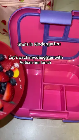 Let’s pack my daughter with Autism her lunch for school she’s in kindergarten #LanguageLearning #fyp #MomsofTikTok #kids 