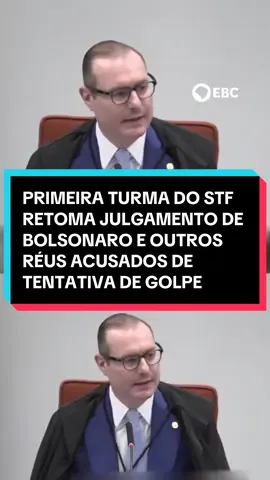 TRAMA GOLPISTA | A Primeira Turma do STF (Supremo Tribunal Federal) retomou nesta terça-feira (9) o julgamento do ex-presidente Jair Bolsonaro e de outros sete réus, que compõem o ‘núcleo 1’ da ação penal que apura uma tentativa de golpe de Estado em 2022. O julgamento é retomado com a votação dos ministros para condenar ou absolver os acusados. Todos os réus respondem pelos crimes de organização criminosa armada, tentativa de abolição violenta do Estado Democrático de Direito, golpe de Estado, dano qualificado pela violência e grave ameaça e deterioração de patrimônio tombado. Se for condenado em todas as acusações, as penas máximas somadas podem superar 40 anos de prisão. Acompanhe a EBC nas redes.
