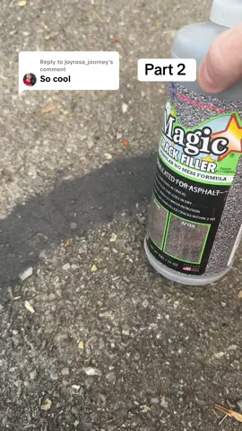 Replying to @joyrosa_journey part 2 of magic crack filler! It’s been a little less than 24 hours. Let’s continue to fill this crack and get rid of the weeds growing in the driveway. #asphalt #drivewayrepair #asphaltrepair #magiccrackfiller 