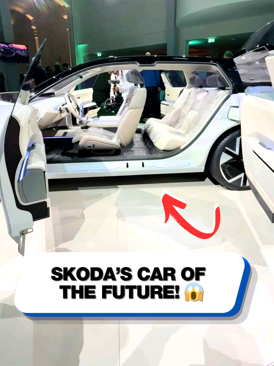 Skoda's new futuristic concept car has no central pillar... 🤯 #skoda #skodavisiono #conceptcar #future #supercarblondie 