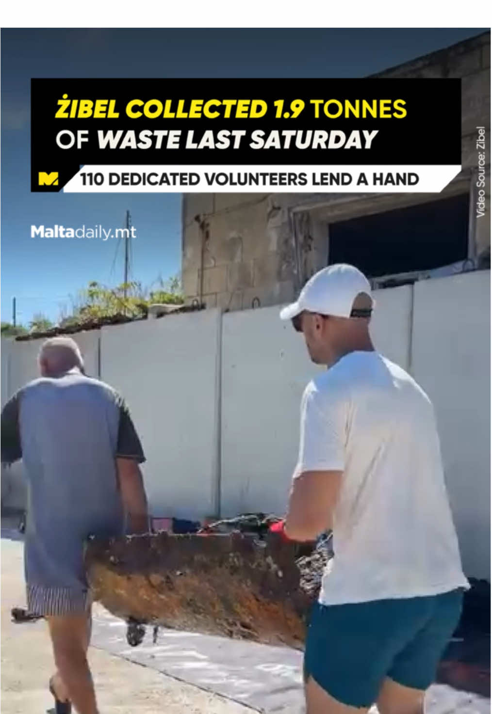 Last Saturday, volunteers gathered with a clear purpose  to contribute to a cleaner and greener Malta.  Through their collective effort, an impressive 1.9 tonnes of waste was collected. Żibel stated, “Huge thank you and well done to every person who joined us and worked really hard to reach the total weight collected of 1.9 tonnes!”  It took hours of teamwork, coordination, hard work and, above all, a deep love for our island to make this possible – and for that, we have many people to thank, including 110 dedicated Żibel volunteers. #MaltaDaily