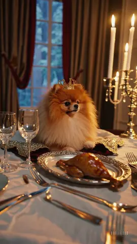 The Royal Feast #pomeranian #dog #ポメラニアン #animals #ai 