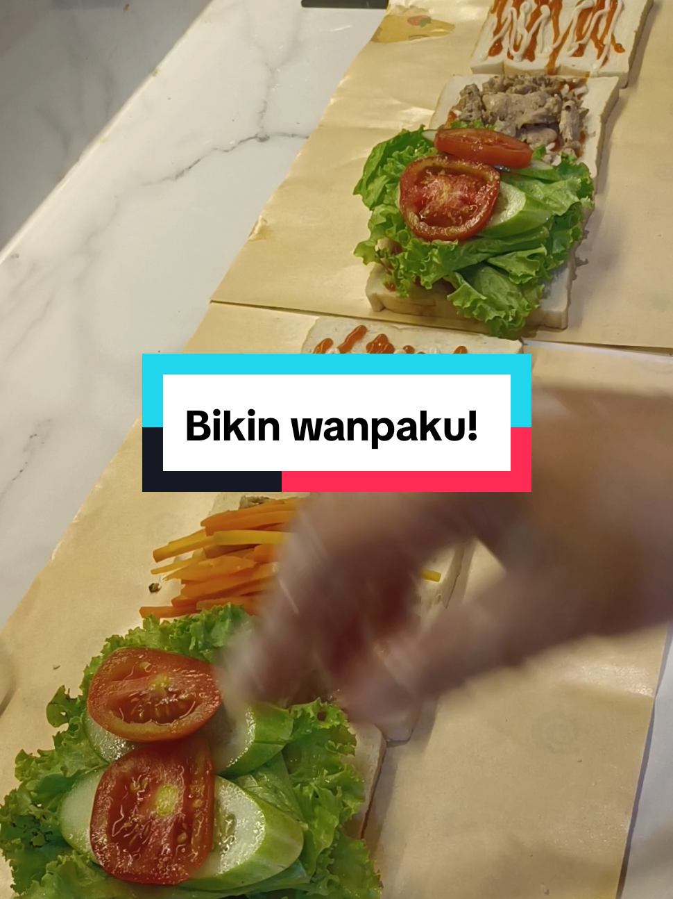 Bikin wanpaku lagii ✨ #pemdatigaraksa #saladsayurmurah #cfdpemdatigaraksa #saladsayurtigaraksa #wanpakusandwich 