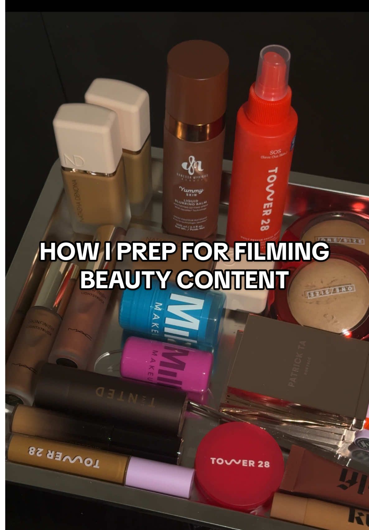 Beauty Content creation prep. This is what i do before i film my beauty tutorials. I’m grateful for everything i receive and do my best to review products so yall dont have to waste money! I’m also not a wasteful person, if i dont have to swatch everything, i wont! I love blessing my girls with free makeup! Especially in this economy. I do private giveaways to creators i vibe with. A young woman helped me a few weeks ago with a banking issue had! I had to beg her to let me repay her for her time! Lol thank you again Ophelia!!!!!!!!!! @milkmakeup @Tower 28 Beauty @maccosmetics 