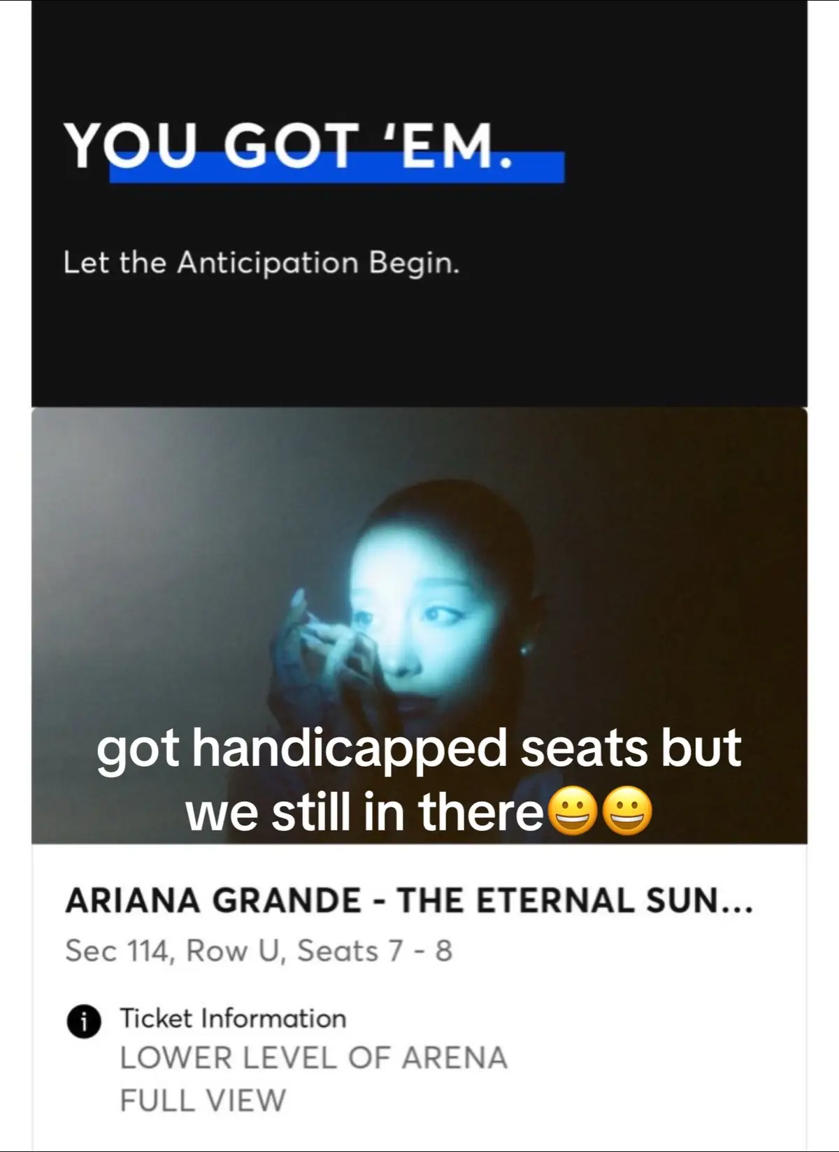 it queue was ridiculous #arianagrande #ticketmaster #eternalsunshine #fyp #atlanta 
