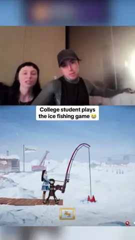 College student plays the ice fishing game 😭 #kickstreaming