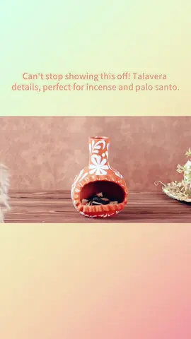 This Talavera mini chimenea? Burns incense and palo santo like a dream—who else needs this vibe in their space? #chimenea #minichimenea #chimney #palosanto #incense #incenseholder #talavera #mexicandecor #mexicanstyle  #ofrendamexicana #altardecor #diadelosmuertos #dayofthedeaddecorations #diadelosmuertosdecor #kitchendecor