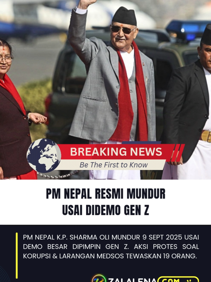 Perdana Menteri Nepal, K.P. Sharma Oli, resmi mengundurkan diri pada Selasa, 9 September 2025. Keputusan ini diambil setelah gelombang protes besar-besaran yang dipelopori generasi muda, terutama Gen Z. Awalnya, demonstrasi dipicu larangan pemerintah terhadap media sosial, yang justru jadi ruang ekspresi kritik. Namun tuntutan berkembang: rakyat mendesak bersih-bersih dari praktik korupsi yang dianggap merajalela. Bentrokan dengan aparat menewaskan sedikitnya 19 orang. Tak hanya Oli, sejumlah pejabat lain juga ikut mundur, termasuk Menteri Dalam Negeri Ramesh Lekhak, Menteri Pertanian Ramnath Adhikari, dan Menteri Penyediaan Air Pradeep Yadav. Aksi ini menegaskan bagaimana tekanan publik, khususnya generasi muda, mampu mengguncang kursi kekuasaan di Nepal. Pertanyaannya: apakah ini benar-benar membuka jalan reformasi, atau justru memicu krisis politik baru? #BreakingNews #Nepal #GenZ #Reformasi #sharmaoli 