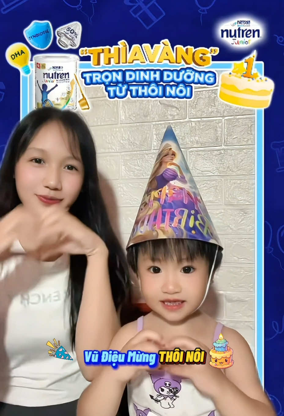 #VuDieuMungThoiNoi  @Nestlé Health Science  Happy Thôi nôi to you ❤️. Cùng mẹ con mình tham gia vũ điệu Mừng Thôi Nôi với bé yêu, để có cơ hội nhận quà hấp dẫn từ Nutren Junior nha các Ba/mẹ ơi !!! #NutrenJunior  #NestleHealthScience  #Thiavangtrondinhduong 