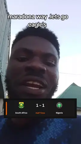 we scored ourself and scored South Africa.we are cheerful givers.lets  get the job done 2nd half .go eagles 🦅  #southafrica #supereagles #bafanabafana #worldcupqualifiers #nigerianfootball 