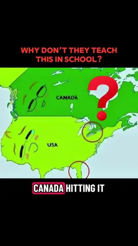 Bro why don’t they teach this in school? I’m surprised no one has asked why the Canada American border looks so sus yet? 
