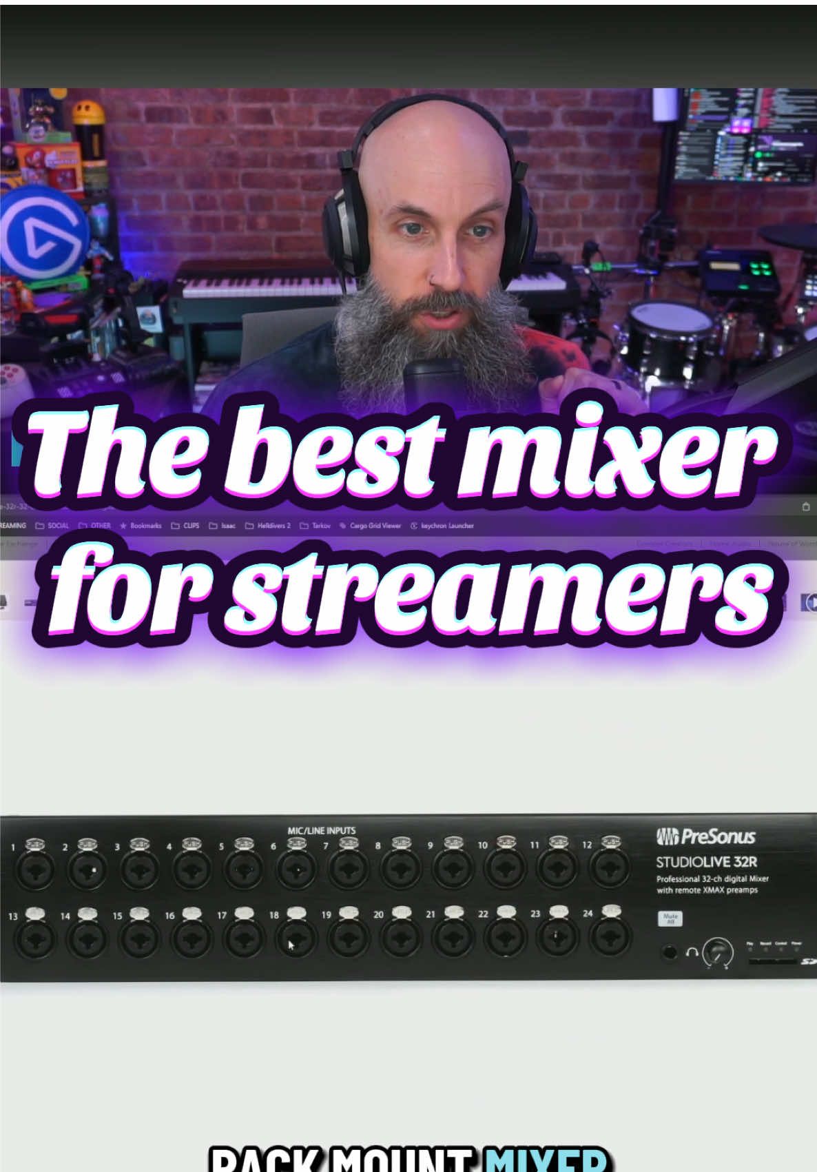 The PreSonos studio 32R is the best possible audio mixer for live streaming entertainers. It’s ability to send four distinct audio mixes through a USB cable gives streamers the flexibility They need to create content without getting demonetized or copyright strikes. especially when combined with the OBS VOD track functionality.  #ti#tipsandtrickst#streameru#musicianr#drummerr@PreSonust@Star Citizen