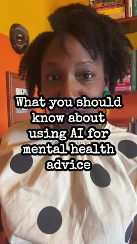 Many people are turning to artificial intelligence for mental health advice for many reasons. Which I understand. However, please be aware of the gaps in taking advice from AI bots AND understand that this is in no way therapy. Some of my favorite mental health resources are Black Emotional and Mental Health Collective, my podcast the mind ya mental podcast @WalkGood LA The Loveland Foundation and my website 