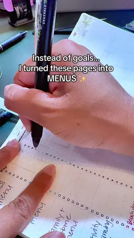 I used to think planning was all-or-nothing. Either I hit every single goal on my list… or I failed. No wonder my planners kept collecting dust. Now, I set up menus instead of rigid goals. ☑️ High energy = big projects ☑️ Medium energy = steady wins ☑️ Low energy = tiny steps that still count ☑️ Rest = recharge without guilt Menus give me options — and options keep me consistent. ✨ #sterlingink #hobonichi #commonplanner #goalplanning #plannertok 