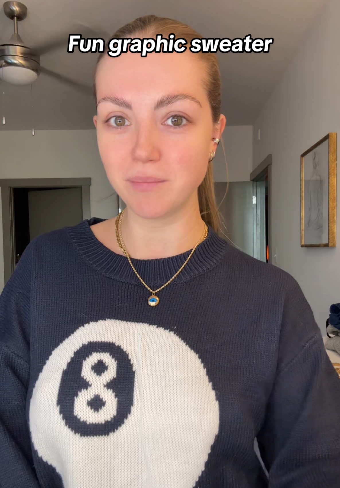 I love a graphic tee so why not a graphic sweater?! 🎱💙 #graphictees #sweaters #oversizedsweater #falloutfits #8ball 