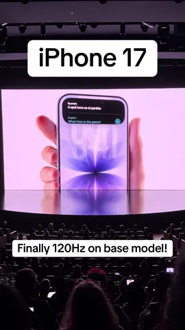 iPhone 17 gets 120Hz ProMotion! #apple #iphone17 #appleevent 
